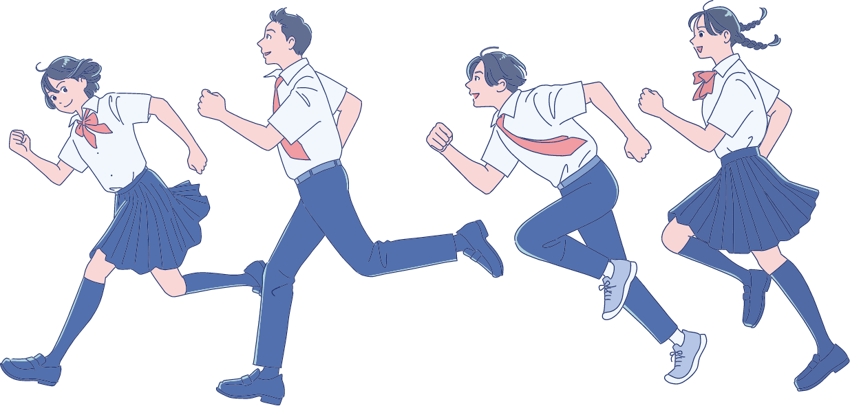 走る学生